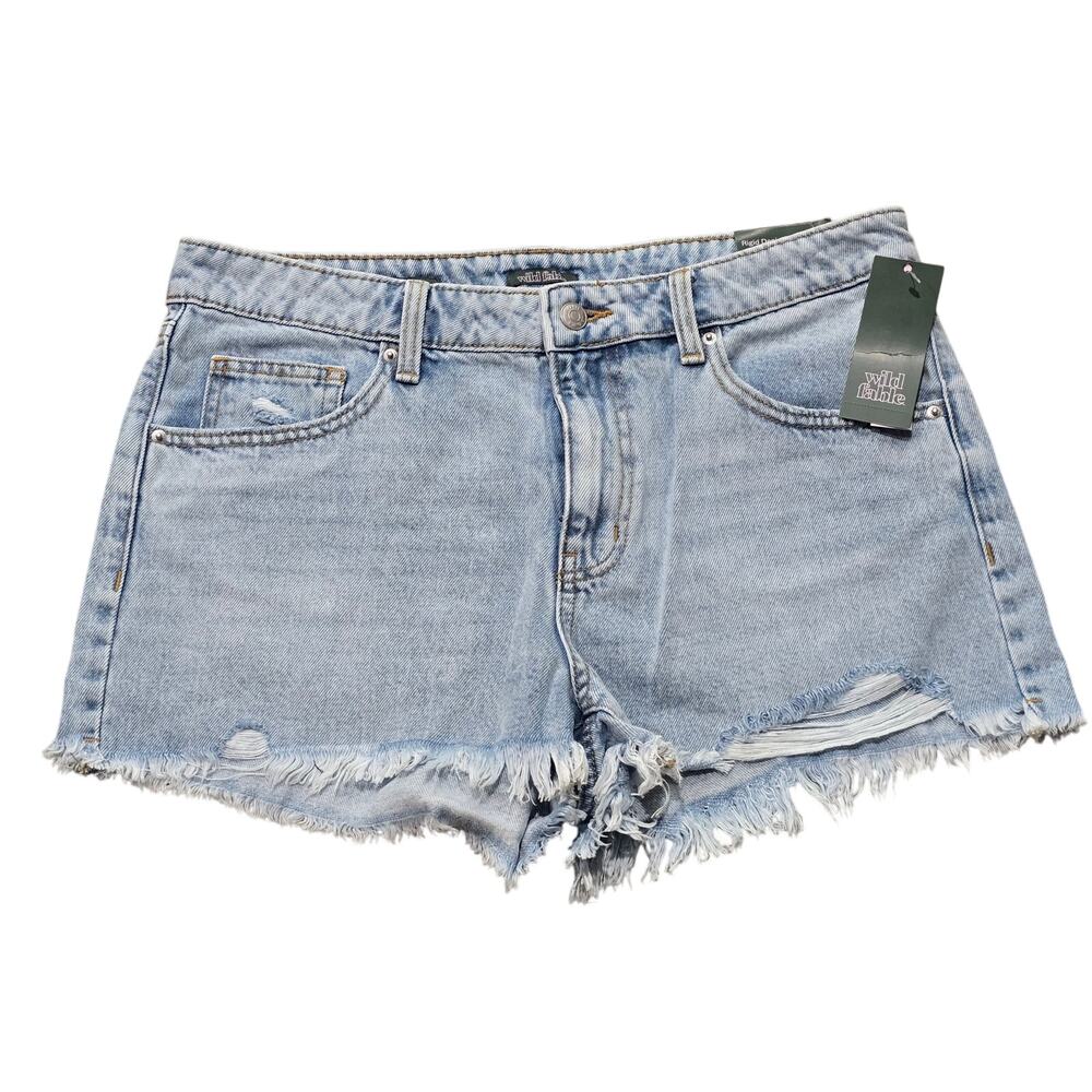 Wild Fable Mid Rise Denim Cutoff Shorts Light Wash